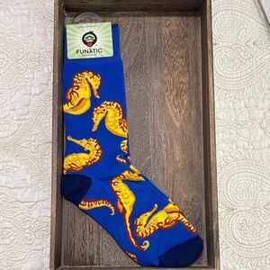 Blue and Yellow Seahorse Socks